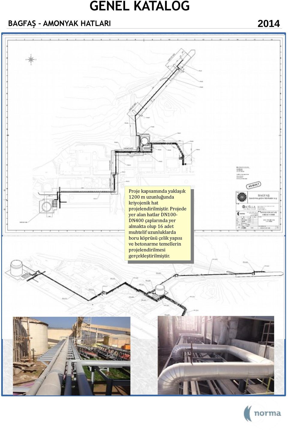 Projede yer alan hatlar DN100yer alan hatlar DN100DN400 çaplarında yer DN400 çaplarında yer almakta olup 16 adet almakta olup 16 adet