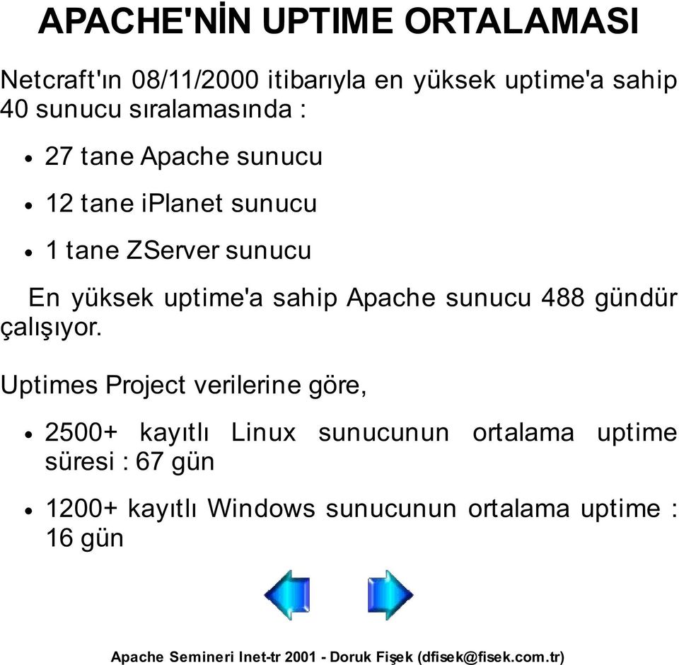 uptime'a sahip Apache sunucu 488 gündür çalışıyor.