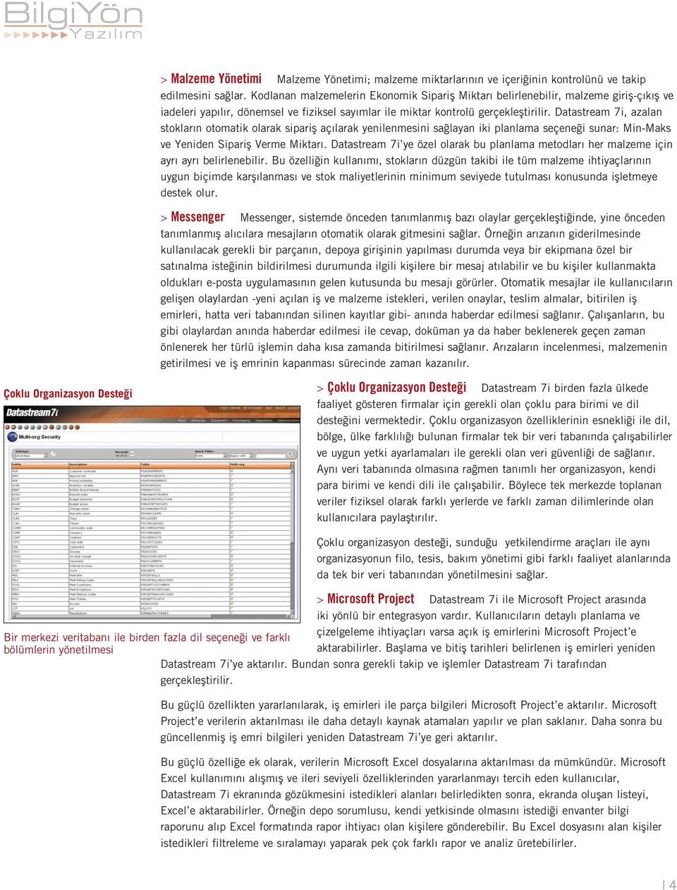 Datastream 7i, azalan stoklar n otomatik olarak siparifl aç larak yenilenmesini sa layan iki planlama seçene i sunar: Min-Maks ve Yeniden Siparifl Verme Miktar.