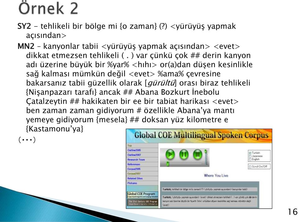 ) var çünkü çok ## derin kanyon adı üzerine büyük bir %yar% <hıhı> or(a)dan düşen kesinlikle sağ kalması mümkün değil <evet> %ama% çevresine