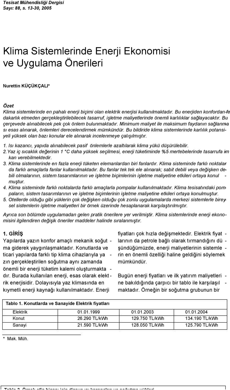 Bu enerjiden konfordan -fe dakarlık etmeden gerçekleştirilebilecek tasarruf, işletme maliyetlerinde önemli karlılıklar sağlayacaktır. Bu çerçevede alınabilecek pek çok önlem bulunmaktadır.