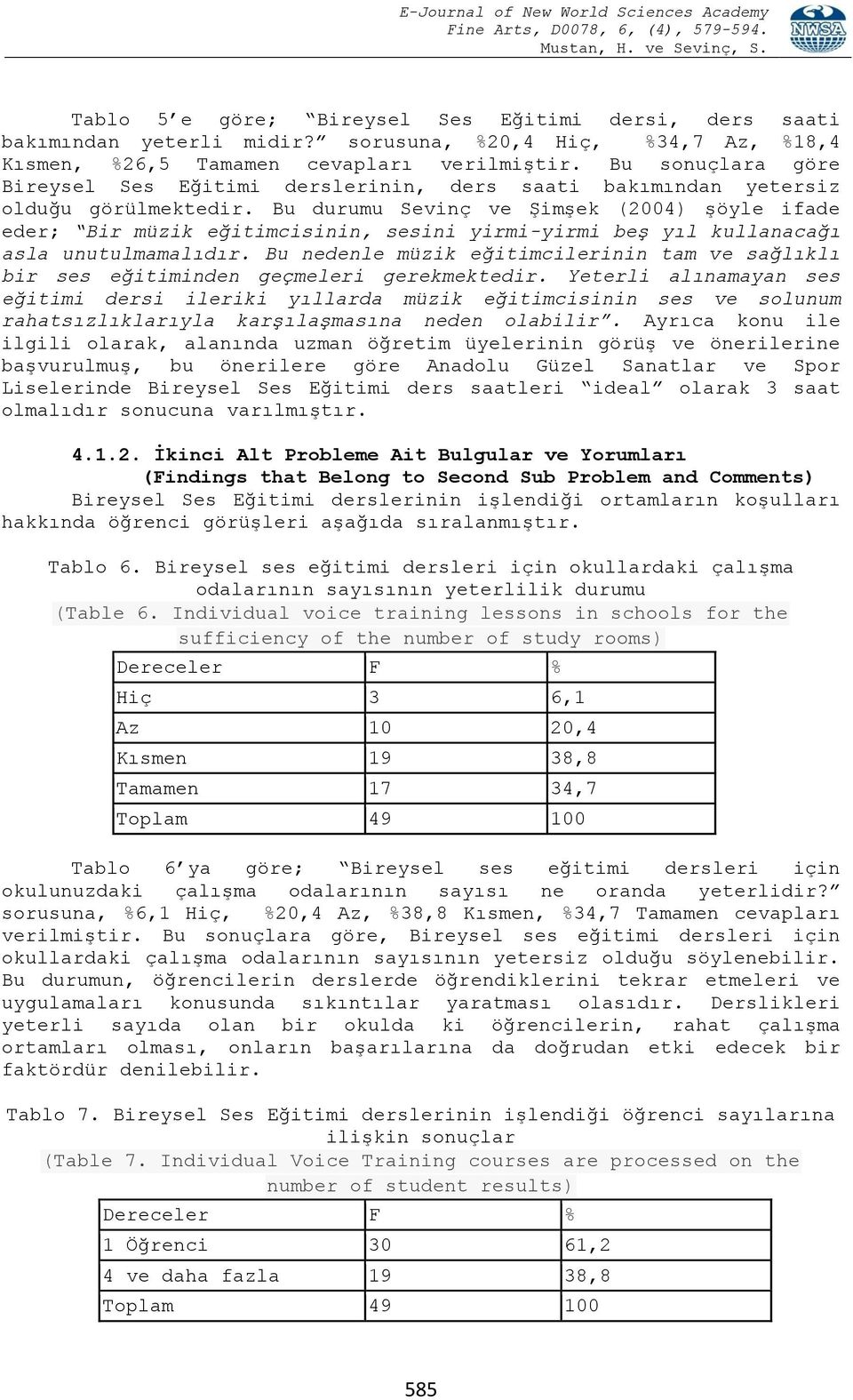 Bu durumu Sevinç ve Şimşek (2004) şöyle ifade eder; Bir müzik eğitimcisinin, sesini yirmi-yirmi beş yıl kullanacağı asla unutulmamalıdır.