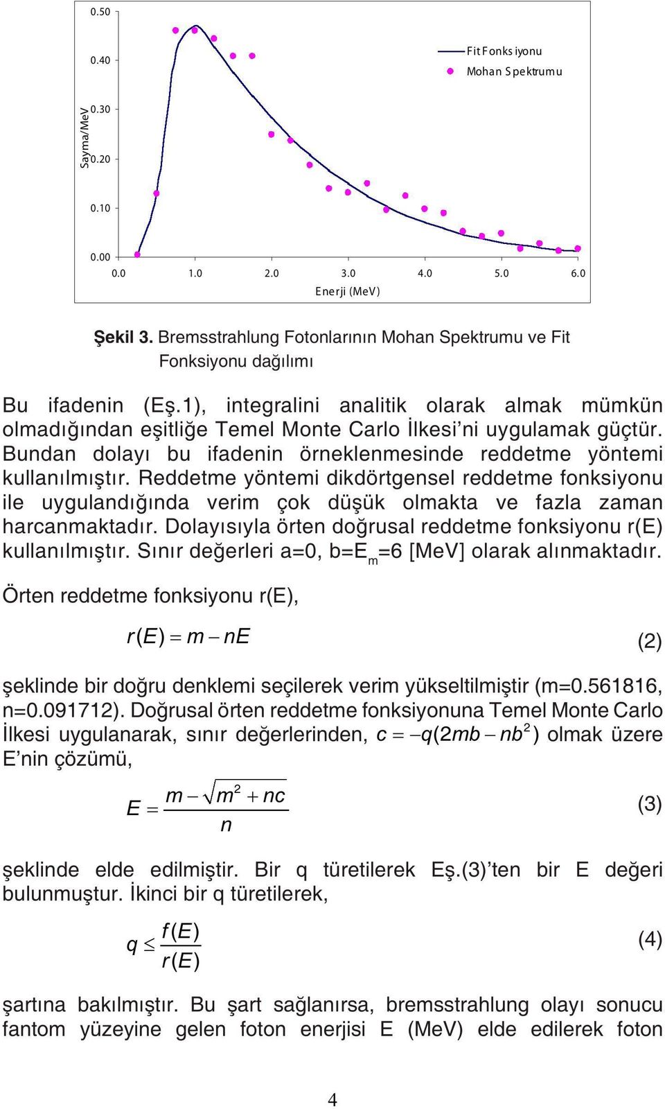 Reddetme yöntemi dikdörtgensel reddetme fonksiyonu ile uygulandığında verim çok düşük olmakta ve fazla zaman harcanmaktadır. Dolayısıyla örten doğrusal reddetme fonksiyonu r(e) kullanılmıştır.