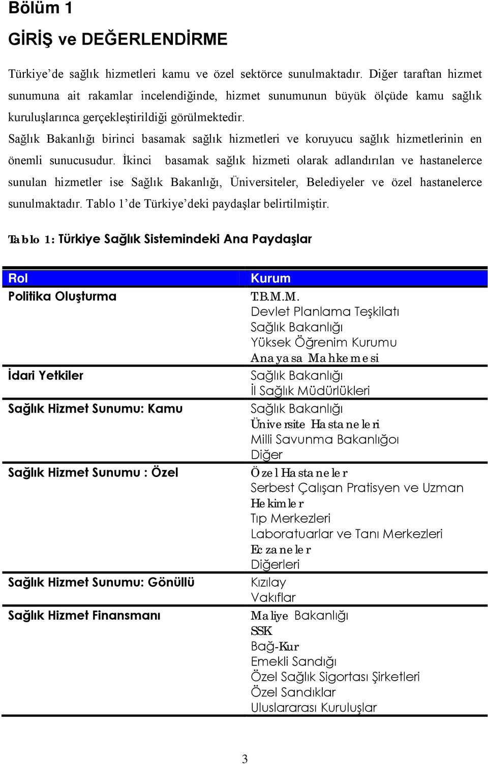 Sağlık Bakanlığı birinci basamak sağlık hizmetleri ve koruyucu sağlık hizmetlerinin en önemli sunucusudur.