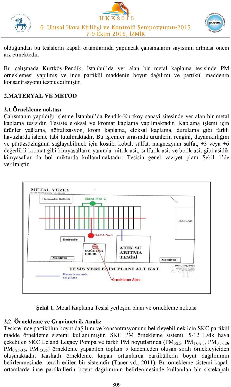 MATERYAL VE METOD 2.1.Örnekleme noktası Çalışmanın yapıldığı işletme İstanbul da Pendik-Kurtköy sanayi sitesinde yer alan bir metal kaplama tesisidir. Tesiste eloksal ve kromat kaplama yapılmaktadır.