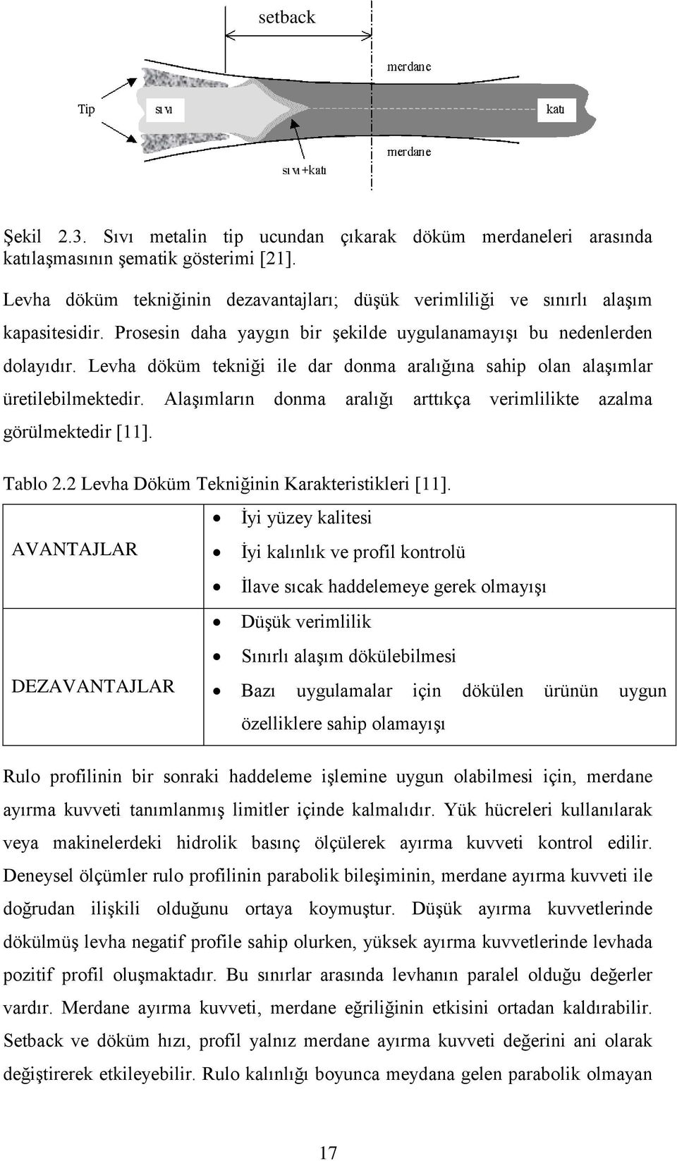 Levha döküm tekniği ile dar donma aralığına sahip olan alaģımlar üretilebilmektedir. AlaĢımların donma aralığı arttıkça verimlilikte azalma görülmektedir [11]. Tablo 2.