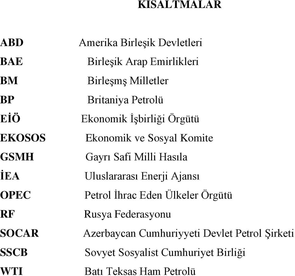 Sosyal Komite Gayrı Safi Milli Hasıla Uluslararası Enerji Ajansı Petrol İhrac Eden Ülkeler Örgütü Rusya