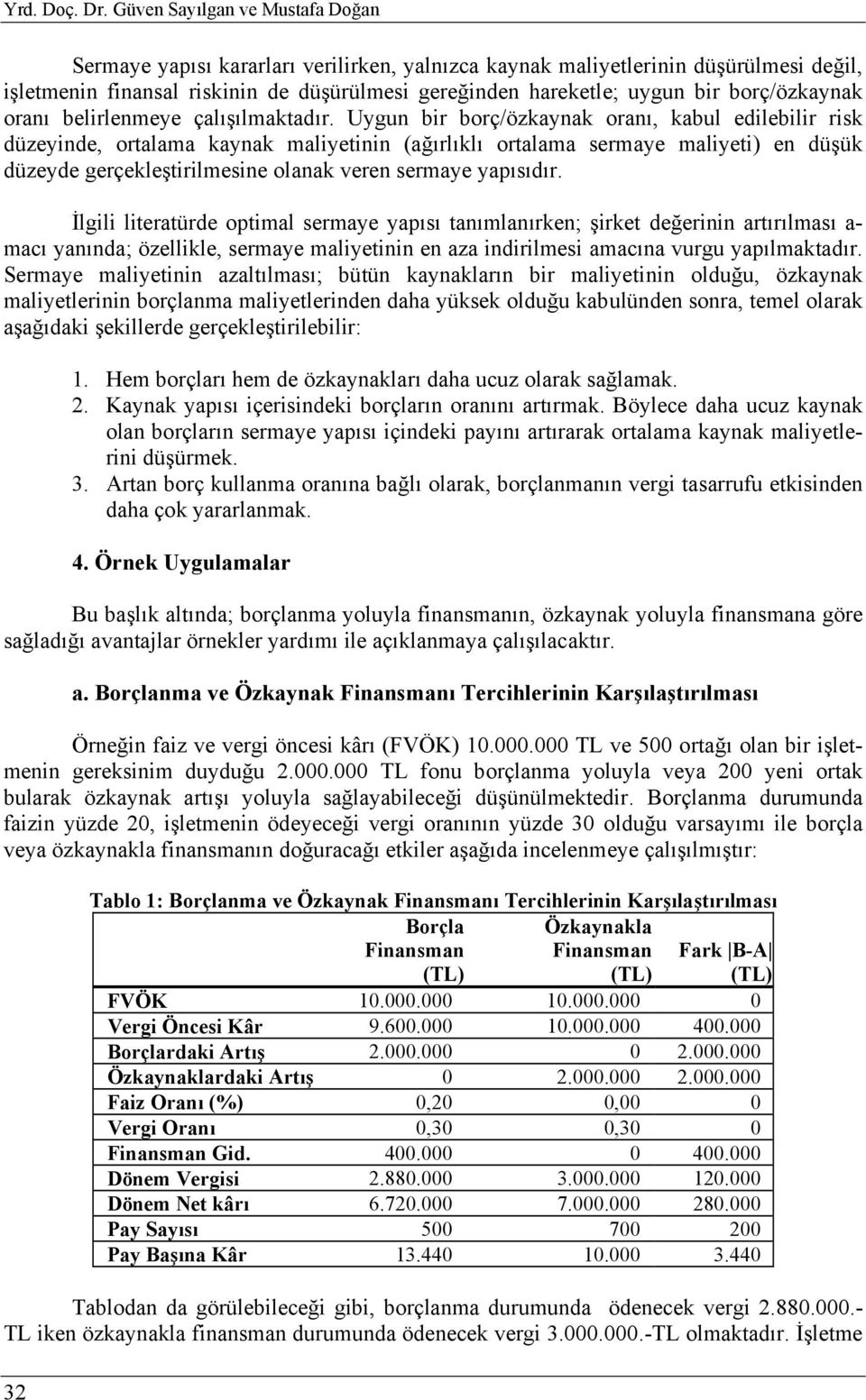 borç/özkaynak oranı belirlenmeye çalışılmakadır.