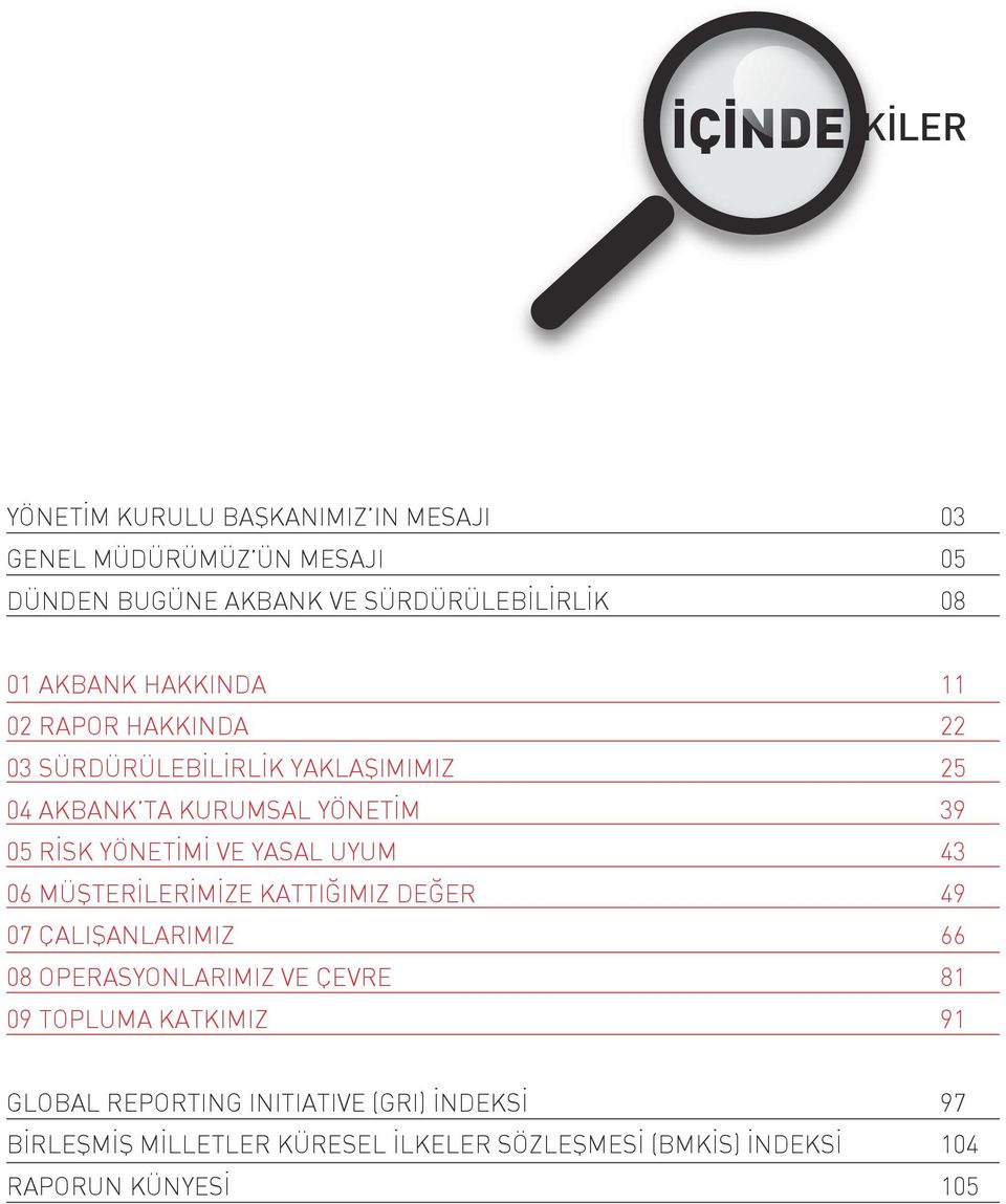 YASAL UYUM 43 06 MÜŞTERİLERİMİZE KATTIĞIMIZ DEĞER 49 07 ÇALIŞANLARIMIZ 66 08 OPERASYONLARIMIZ VE ÇEVRE 81 09 TOPLUMA KATKIMIZ 91