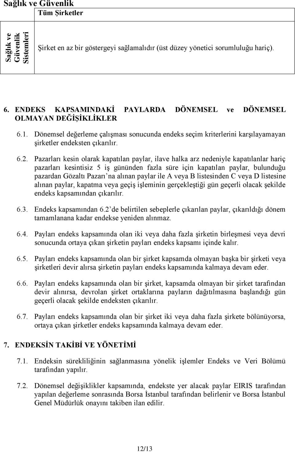 Pazarları kesin olarak kapatılan paylar, ilave halka arz nedeniyle kapatılanlar hariç pazarları kesintisiz 5 iş gününden fazla süre için kapatılan paylar, bulunduğu pazardan Gözaltı Pazarı na alınan