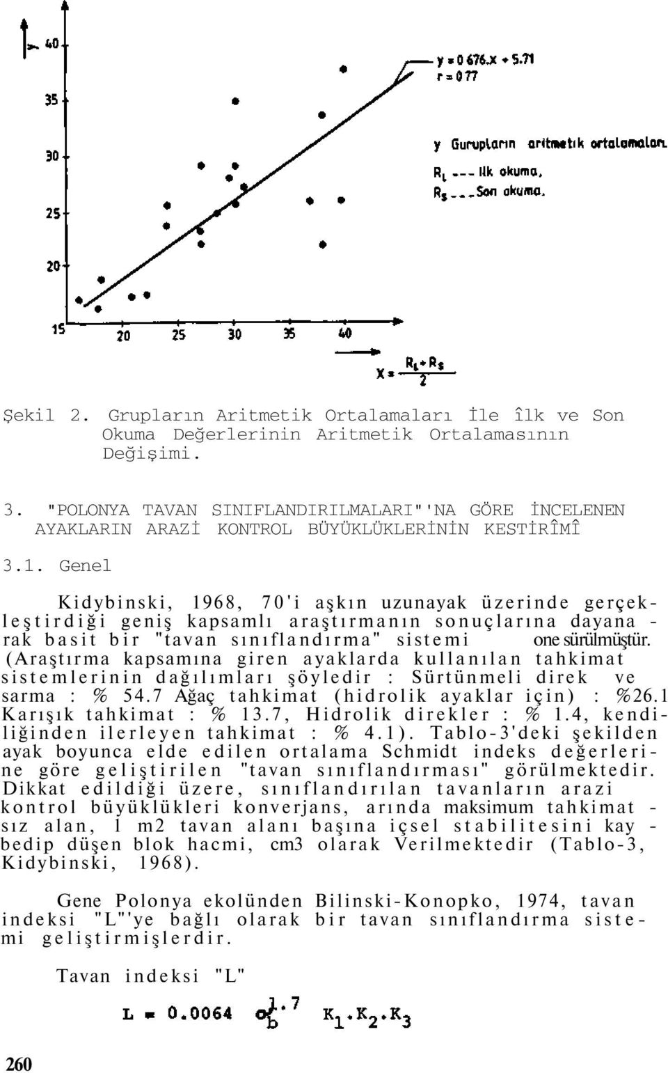 Genel Kidybinski, 1968, 70'i aşkın uzunayak üzerinde gerçekleştirdiği geniş kapsamlı araştırmanın sonuçlarına dayana - rak basit bir "tavan sınıflandırma" sistemi one sürülmüştür.