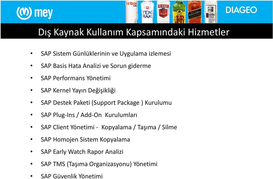 Package ) Kurulumu SAP Plug Ins / Add On Kurulumları SAP Client Yönetimi Kopyalama / Taşıma / Silme SAP