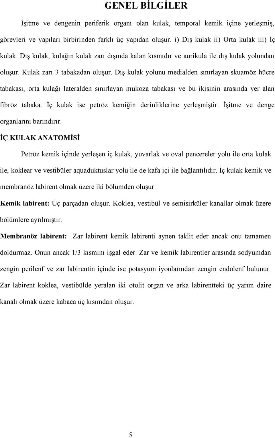 Dış kulak yolunu medialden sınırlayan skuamöz hücre tabakası, orta kulağı lateralden sınırlayan mukoza tabakası ve bu ikisinin arasında yer alan fibröz tabaka.