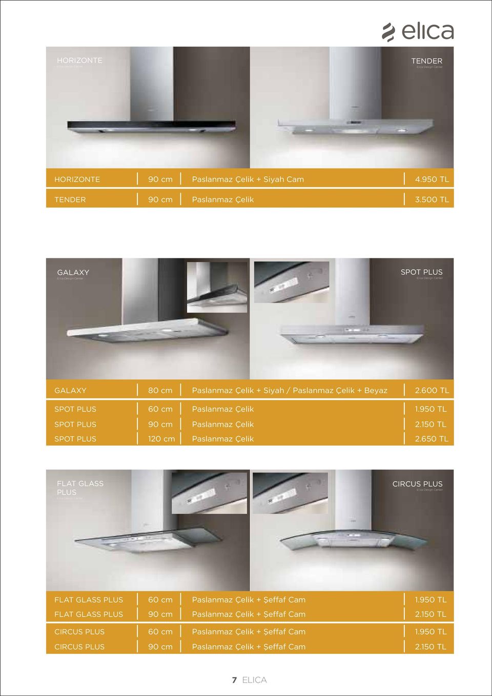 950 TL SPOT PLUS 90 cm Paslanmaz Çelik 2.150 TL SPOT PLUS 120 cm Paslanmaz Çelik 2.