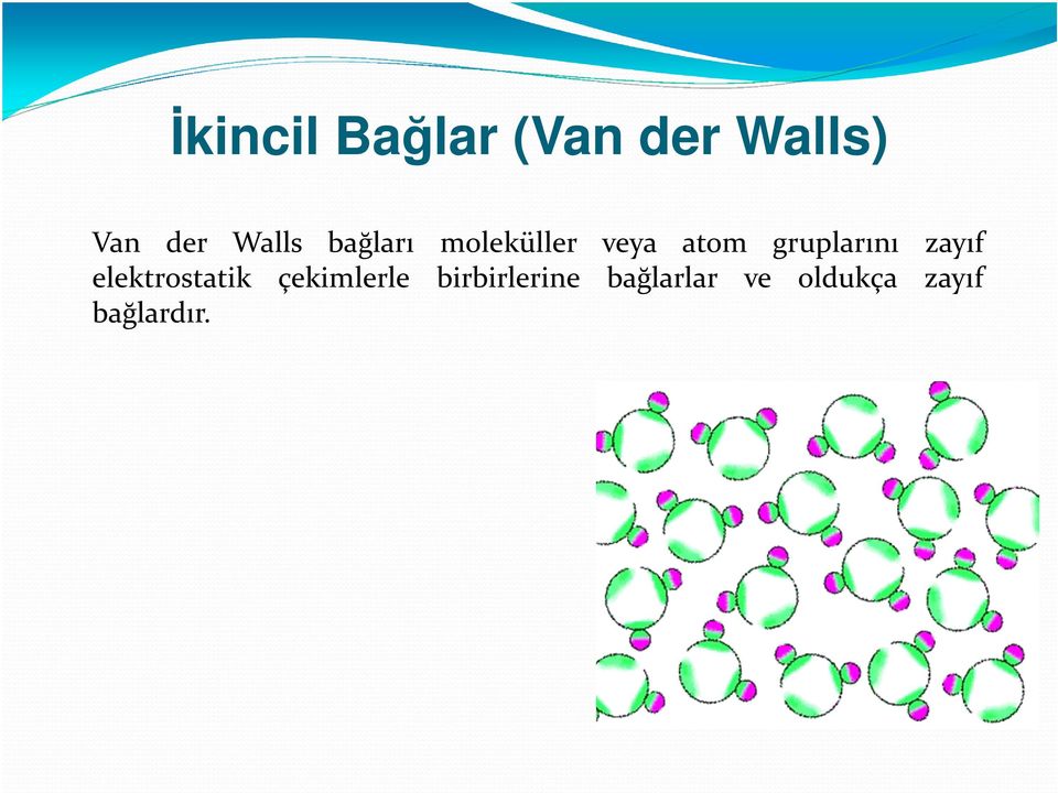 gruplarını zayıf elektrostatik çekimlerle