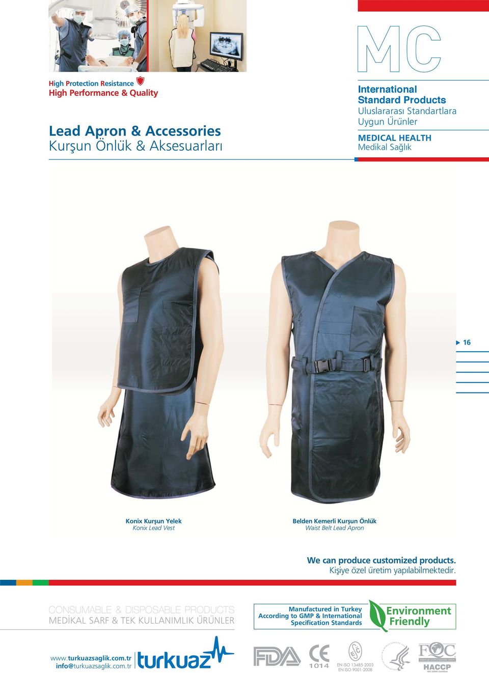 Konix Lead Vest Belden Kemerli Kurflun Önlük Waist Belt Lead Apron