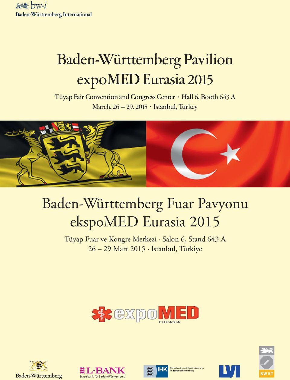 Turkey Baden-Württemberg Fuar Pavyonu ekspomed Eurasia 2015 Tüyap Fuar