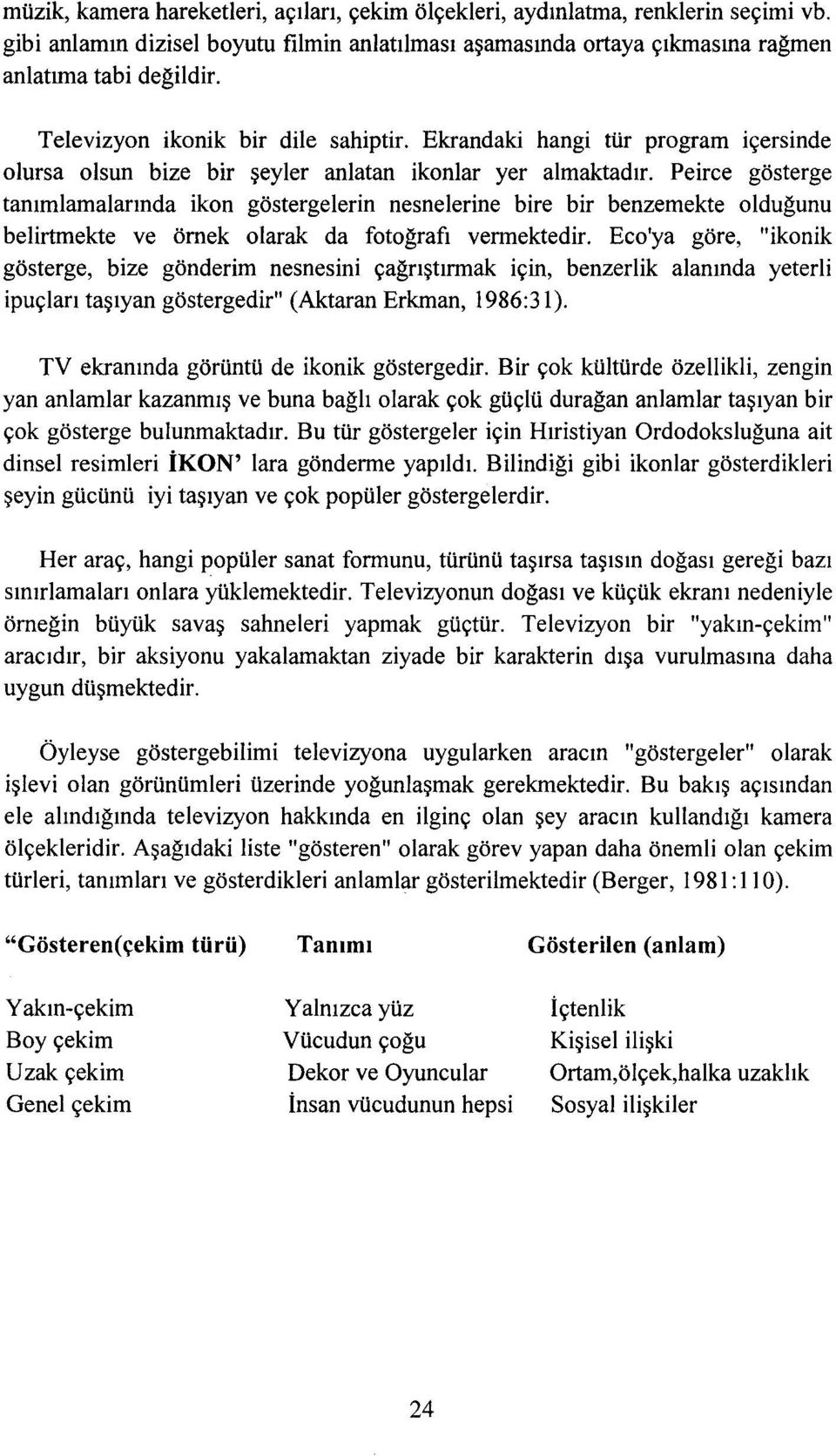 Peirce gösterge tanımlamalarında ikon göstergelerin nesnelerine bire bir benzemekte olduğunu belirtmekte ve örnek olarak da fotoğrafı vermektedir.