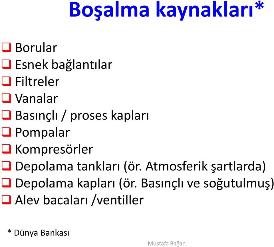 Depolama tankları (ör.