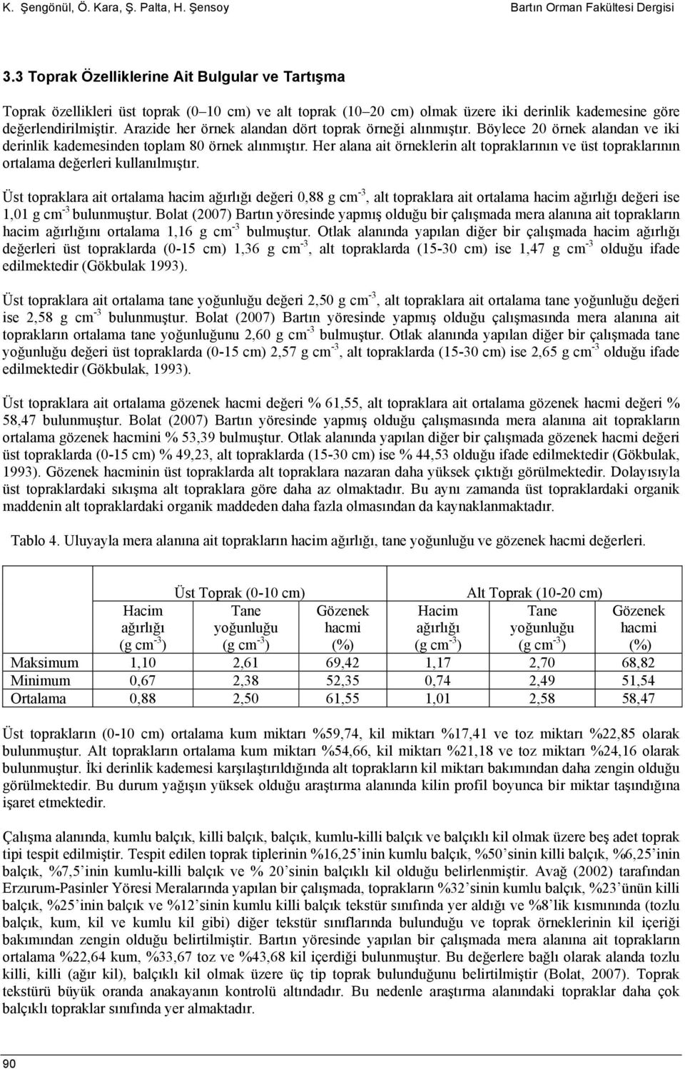 Arazide her örnek alandan dört toprak örneği alınmıştır. Böylece 20 örnek alandan ve iki derinlik kademesinden toplam 80 örnek alınmıştır.