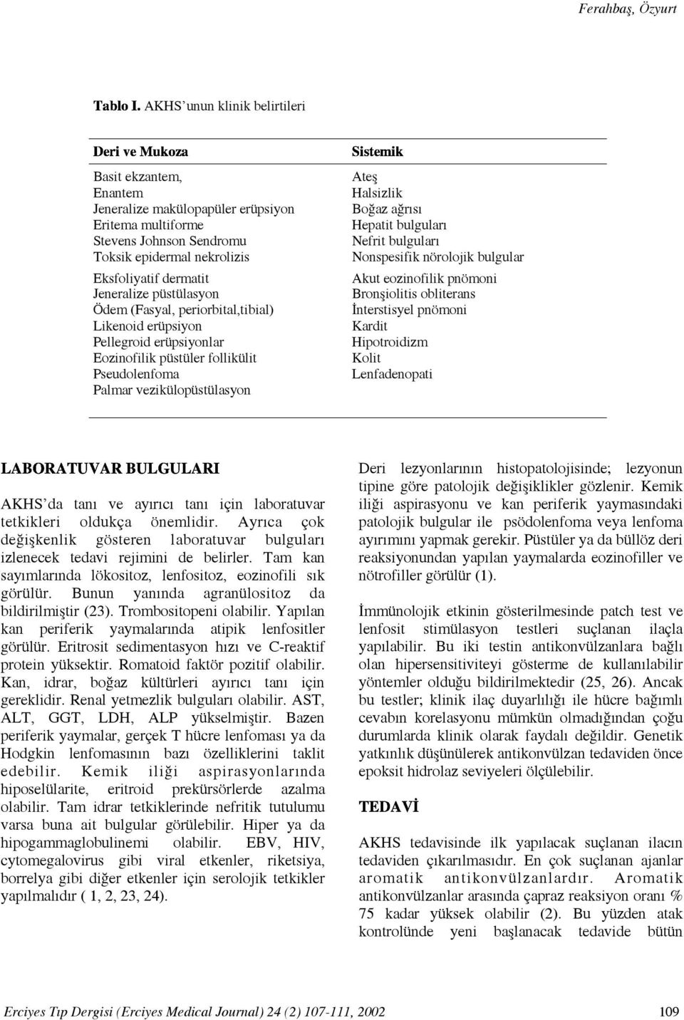 dermatit Jeneralize püstülasyon Ödem (Fasyal, periorbital,tibial) LABORATUVARBULGULARI Likenoid erüpsiyon Pellegroid erüpsiyonlar Eozinofilik püstüler follikülit Pseudolenfoma Palmar