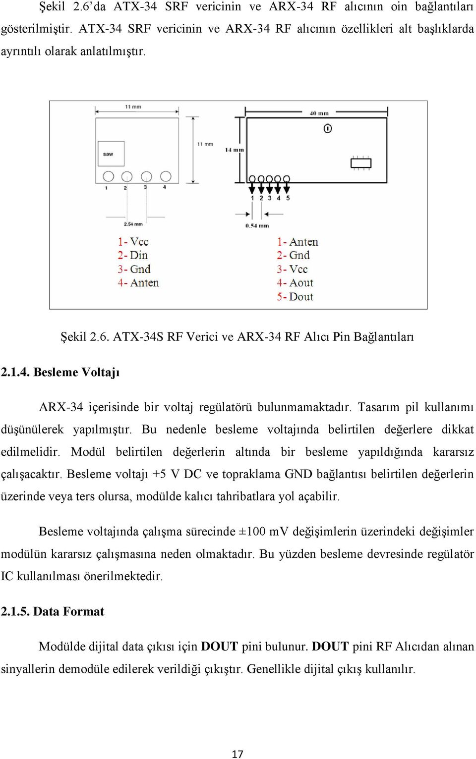 Bu nedenle besleme voltajında belirtilen değerlere dikkat edilmelidir. Modül belirtilen değerlerin altında bir besleme yapıldığında kararsız çalıģacaktır.