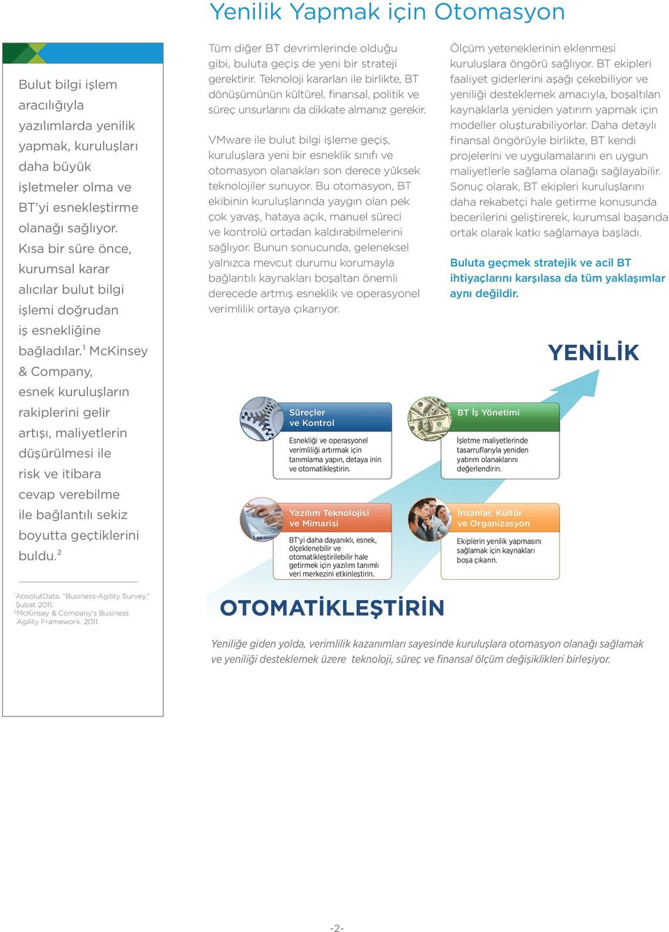 1 McKinsey & Company, esnek kuruluşların rakiplerini gelir artışı, maliyetlerin düşürülmesi ile risk ve itibara cevap verebilme ile bağlantılı sekiz boyutta geçtiklerini buldu.2 1 AbsolutData.