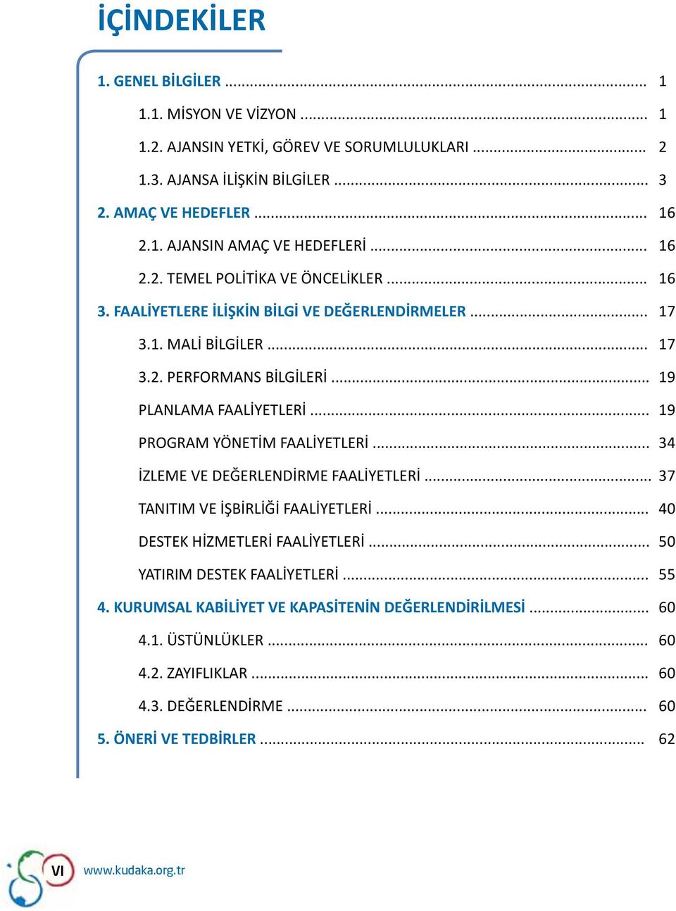 .. 19 PROGRAM YÖNETİM FAALİYETLERİ... 34 İZLEME VE DEĞERLENDİRME FAALİYETLERİ... 37 TANITIM VE İŞBİRLİĞİ FAALİYETLERİ... 40 DESTEK HİZMETLERİ FAALİYETLERİ.