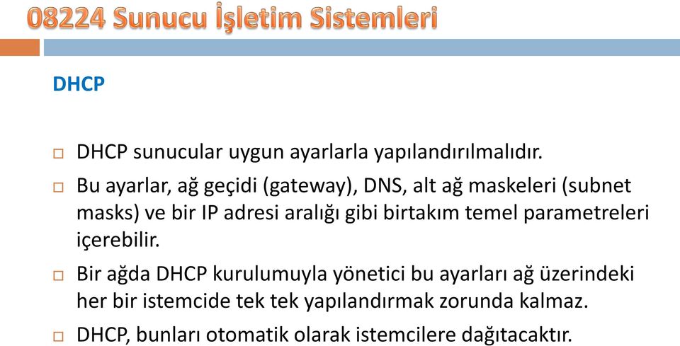 aralığı gibi birtakım temel parametreleri içerebilir.