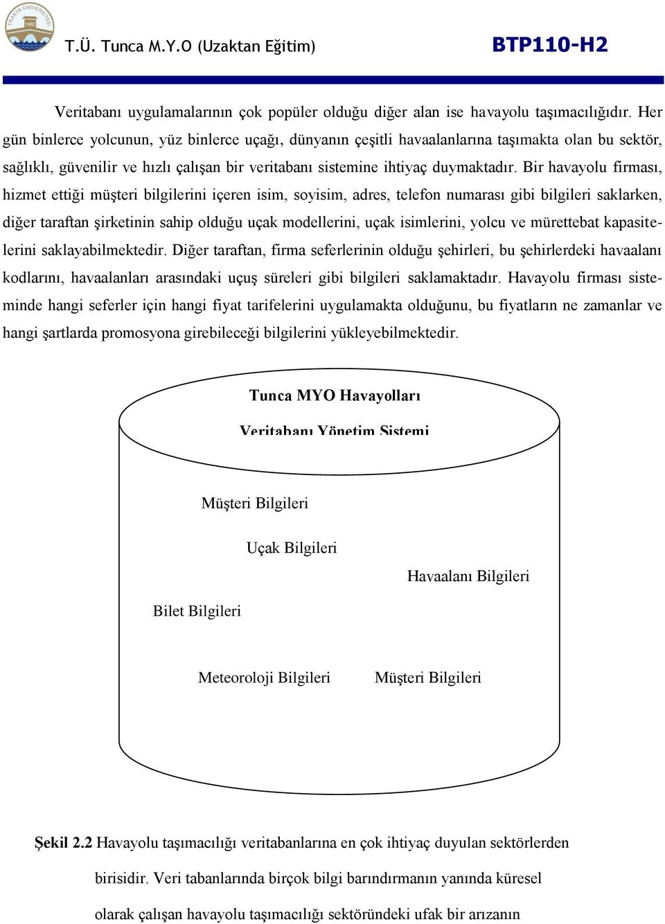 Bir havayolu firması, hizmet ettiği müģteri bilgilerini içeren isim, soyisim, adres, telefon numarası gibi bilgileri saklarken, diğer taraftan Ģirketinin sahip olduğu uçak modellerini, uçak