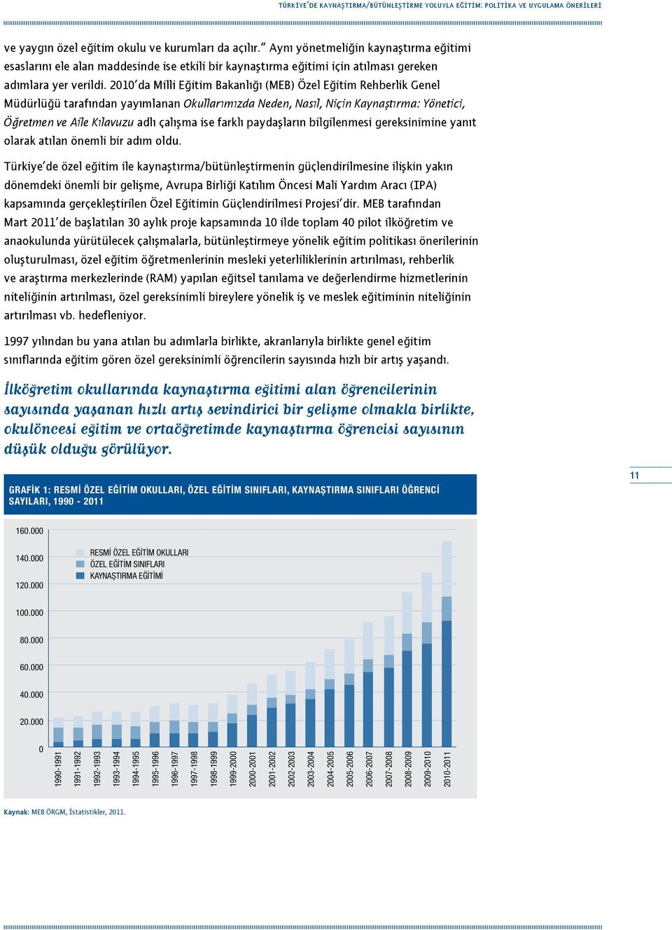 2010 da Milli Eğitim Bakanlığı (MEB) Özel Eğitim Rehberlik Genel Müdürlüğü tarafından yayımlanan Okullarımızda Neden, Nasıl, Niçin Kaynaştırma: Yönetici, Öğretmen ve Aile Kılavuzu adlı çalışma ise