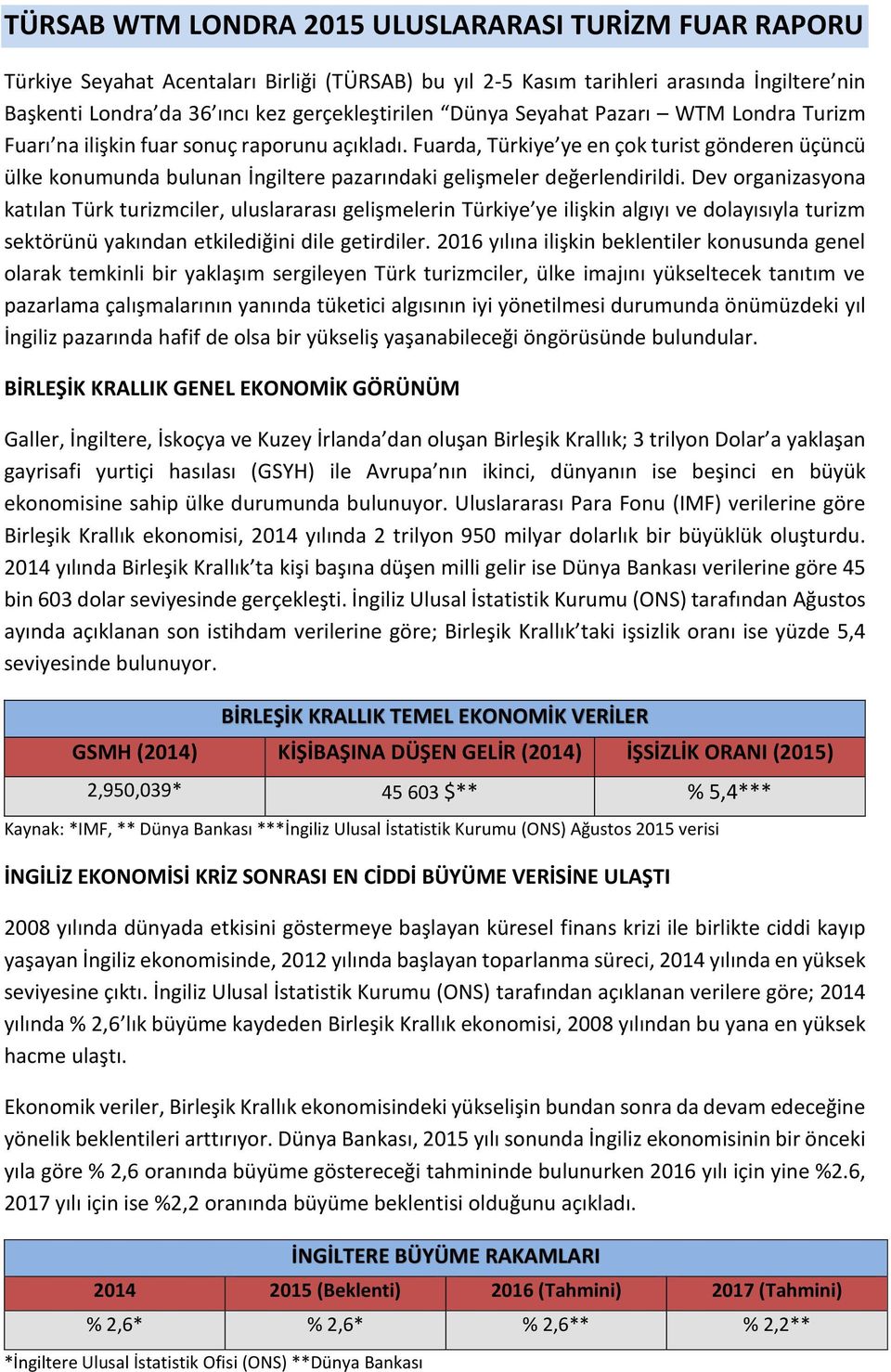 Fuarda, Türkiye ye en çok turist gönderen üçüncü ülke konumunda bulunan İngiltere pazarındaki gelişmeler değerlendirildi.