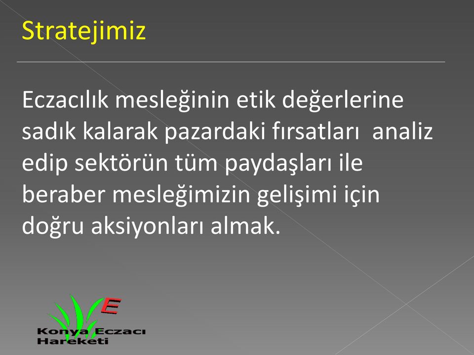 fırsatları analiz edip sektörün tüm