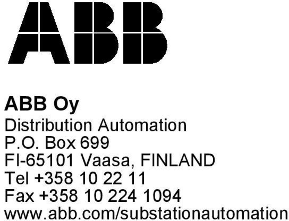 Box 699 FI-65101 Vaasa, FINLAND