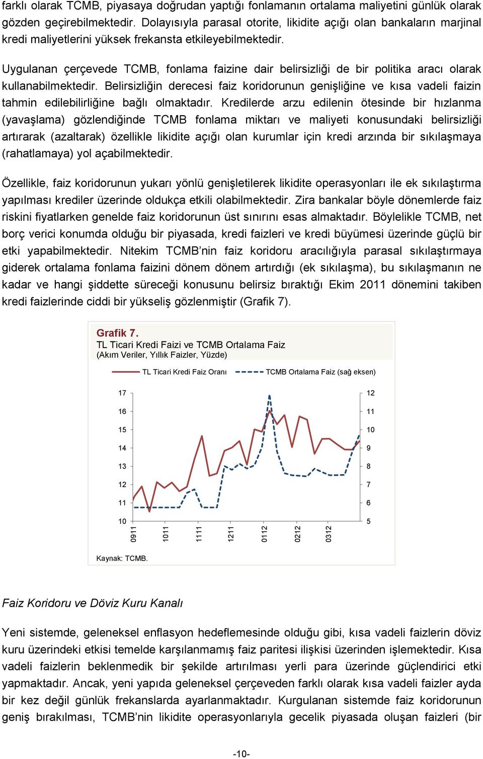 Uygulanan çerçevede TCMB, fonlama faizine dair belirsizliği de bir politika aracı olarak kullanabilmektedir.