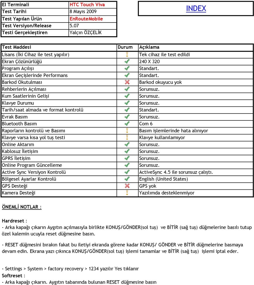 GPS yok Yazılımda desteklenmiyor - Arka kapağı çıkarın Aygıtın açılmasıyla birlikte KONUŞ/GÖNDER(sol tuş) ve BİTİR (sağ tuş) düğmelerine basılı tutup özel kalemin ucuyla reset düğmesine