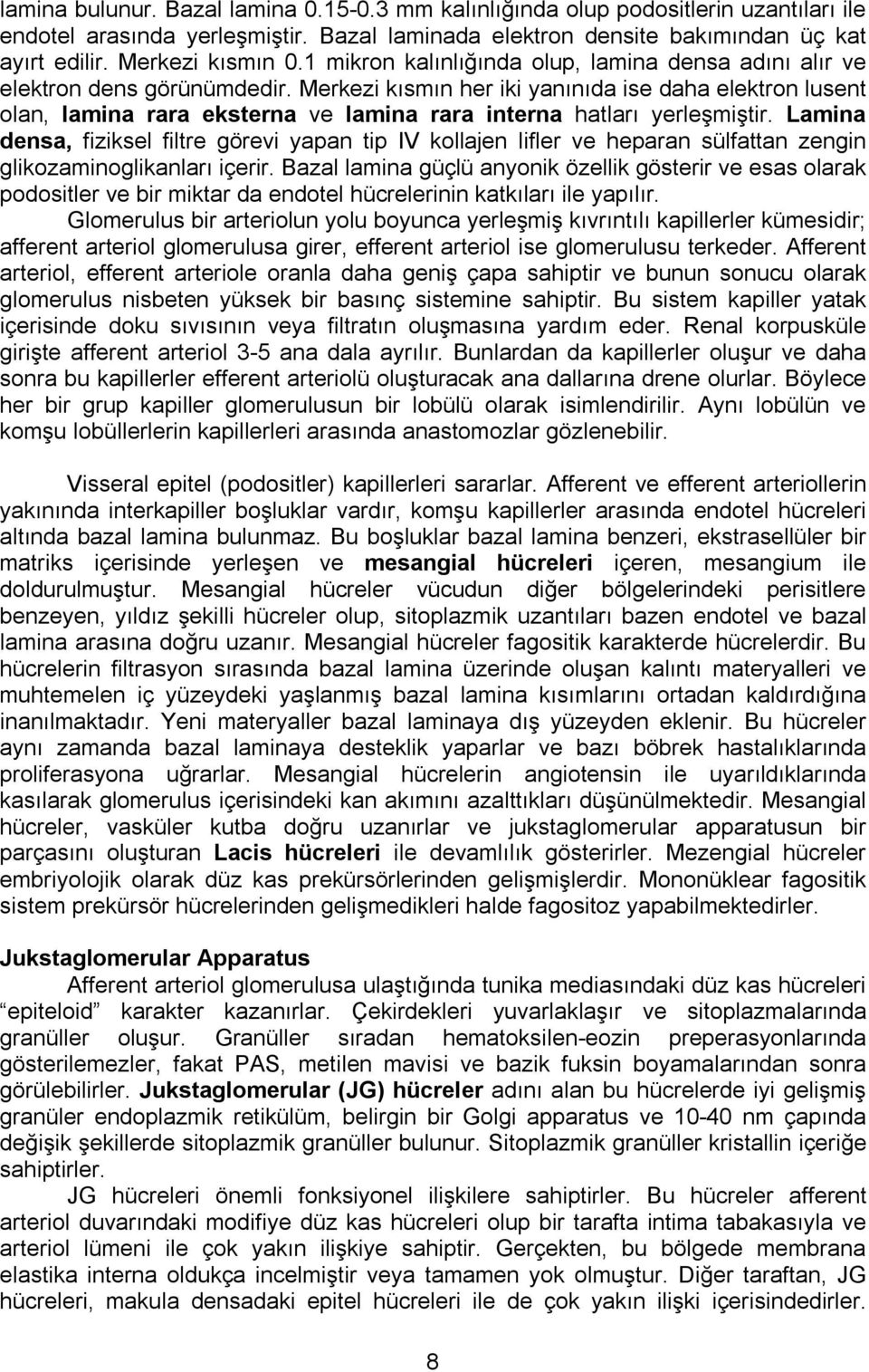 Merkezi kısmın her iki yanınıda ise daha elektron lusent olan, lamina rara eksterna ve lamina rara interna hatları yerleşmiştir.