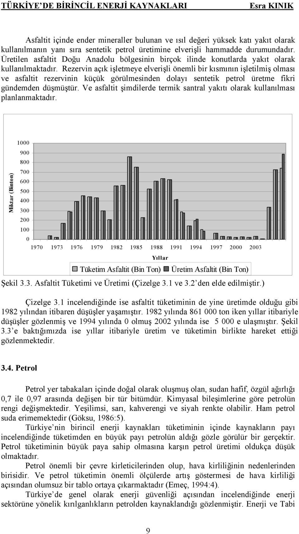 Rezervin açık işletmeye elverişli önemli bir kısmının işletilmiş olması ve asfaltit rezervinin küçük görülmesinden dolayı sentetik petrol üretme fikri gündemden düşmüştür.