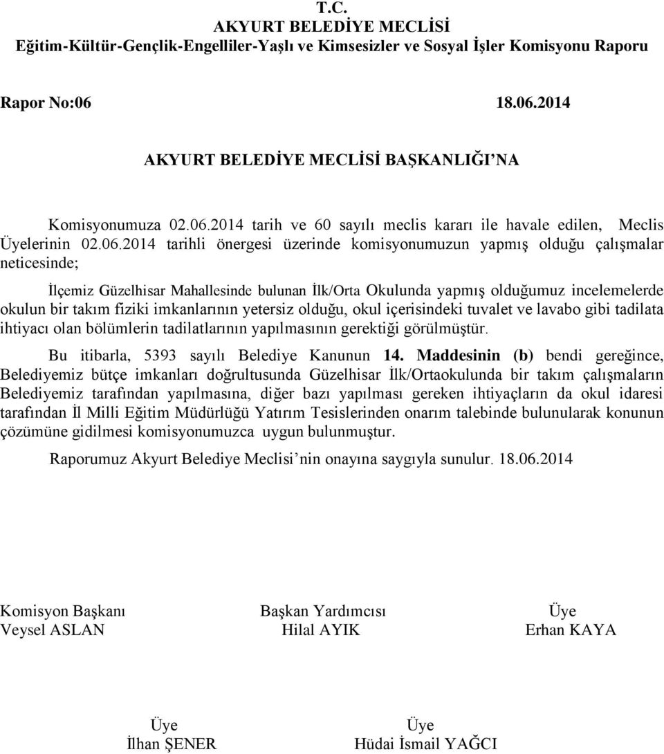 2014 BAŞKANLIĞI NA Komisyonumuza 02.06.