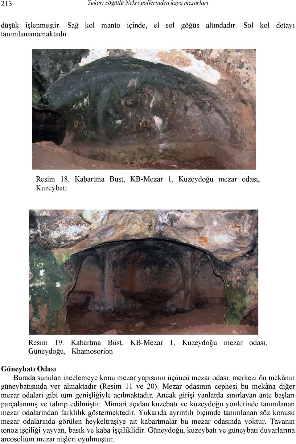 Kabartma Büst, KB-Mezar 1, Kuzeydoğu mezar odası, Güneydoğu, Khamosorion Güneybatı Odası Burada sunulan incelemeye konu mezar yapısının üçüncü mezar odası, merkezi ön mekânın güneybatısında yer