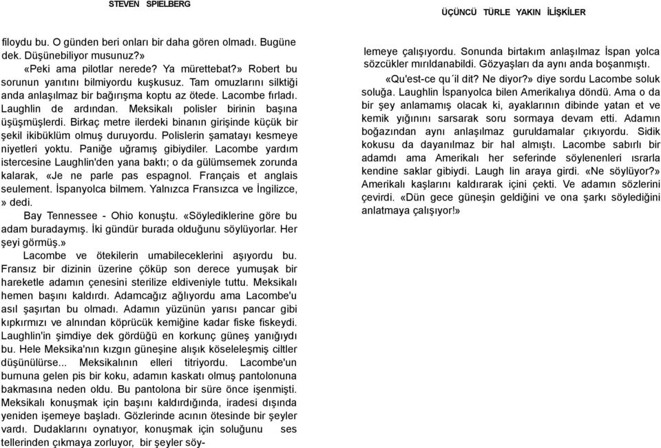 Birkaç metre ilerdeki binanın girişinde küçük bir şekil ikibüklüm olmuş duruyordu. Polislerin şamatayı kesmeye niyetleri yoktu. Paniğe uğramış gibiydiler.