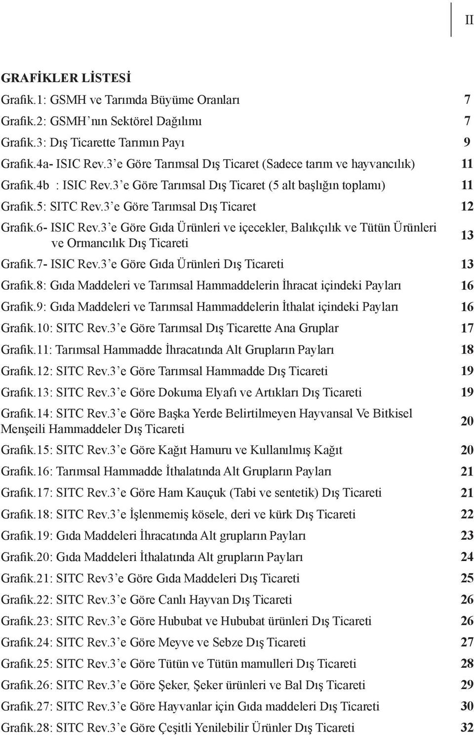 3 e Göre Tarımsal Dış Ticaret 12 Grafik.6- ISIC Rev.3 e Göre Gıda Ürünleri ve içecekler, Balıkçılık ve Tütün Ürünleri ve Ormancılık Dış Ticareti 13 Grafik.7- ISIC Rev.