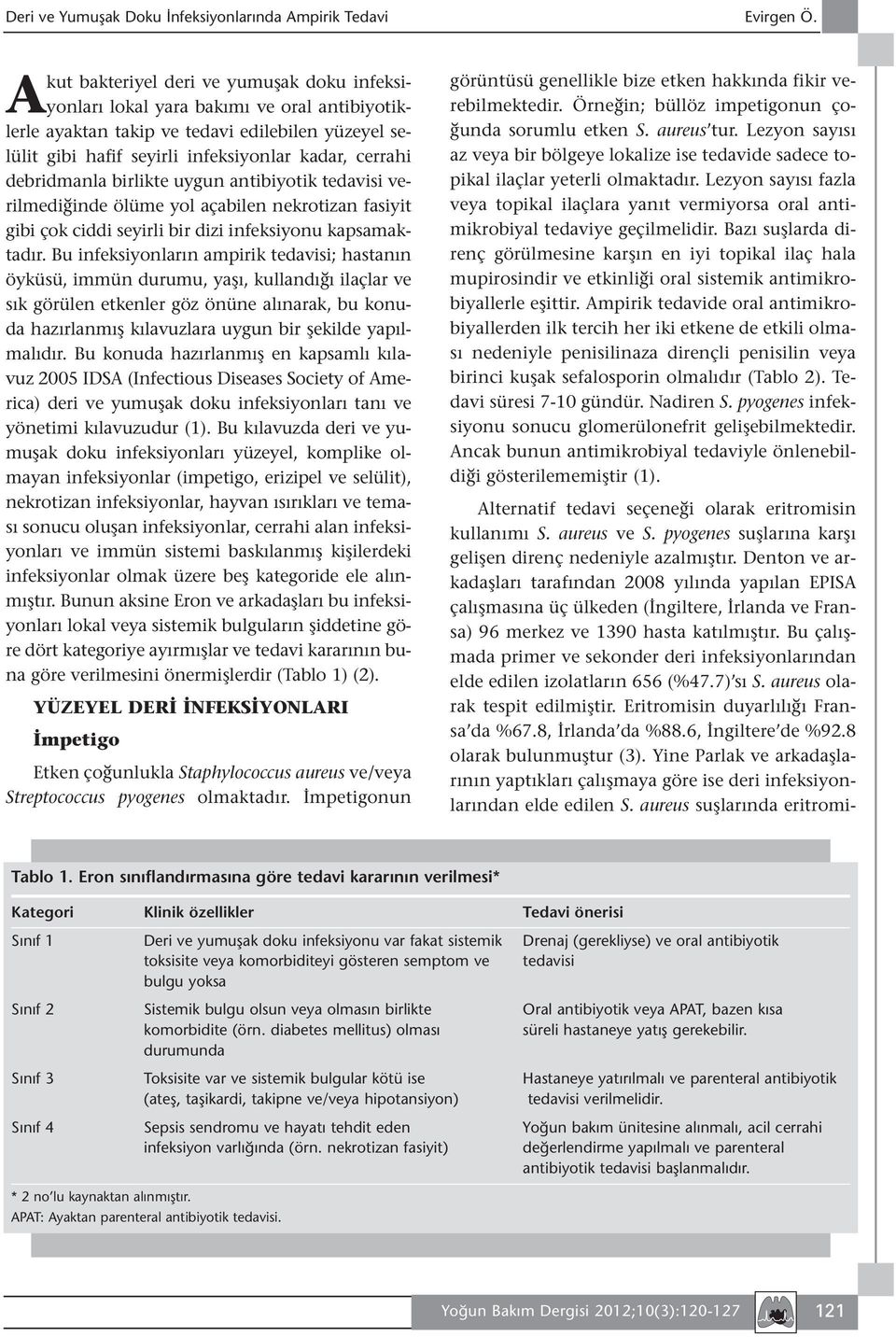 debridmanla birlikte uygun antibiyotik tedavisi verilmediğinde ölüme yol açabilen nekrotizan fasiyit gibi çok ciddi seyirli bir dizi infeksiyonu kapsamaktadır.