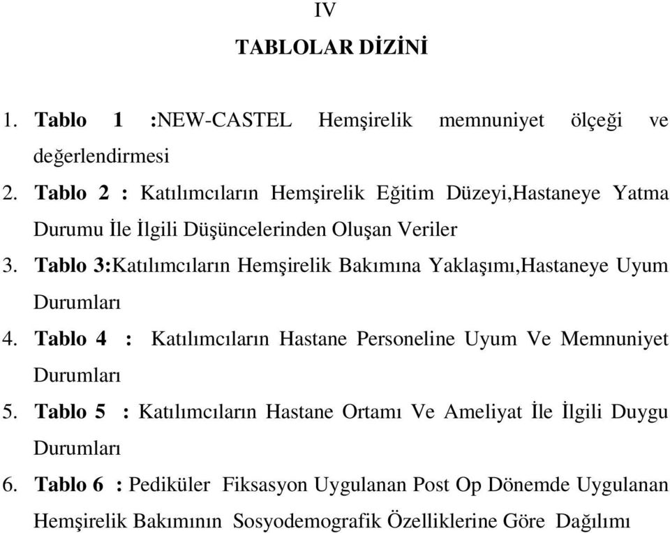 Tablo 3:Katılımcıların Hemşirelik Bakımına Yaklaşımı,Hastaneye Uyum Durumları 4.