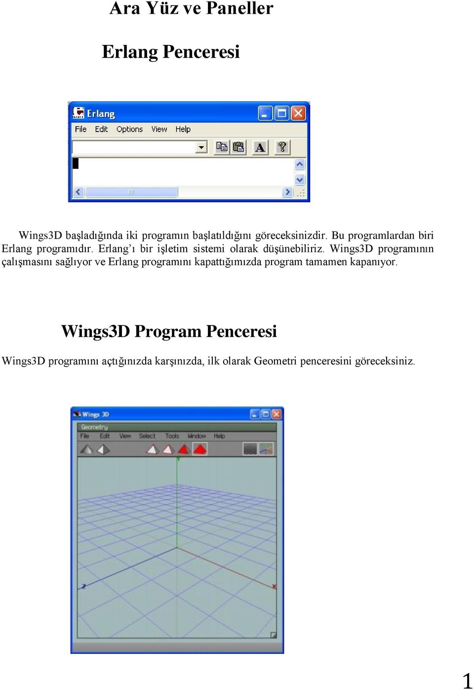 Wings3D programının çalışmasını sağlıyor ve Erlang programını kapattığımızda program tamamen kapanıyor.