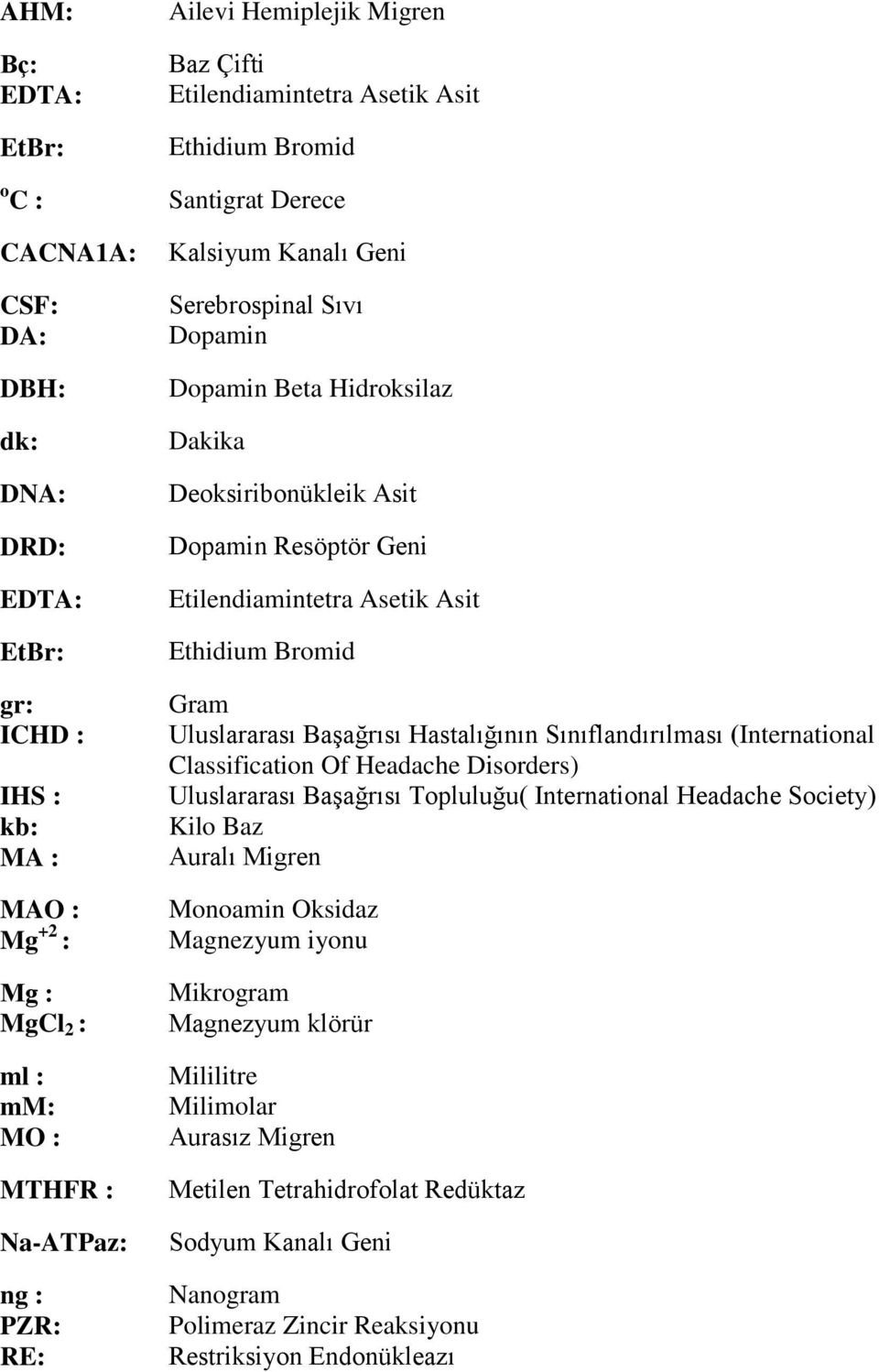 Geni Etilendiamintetra Asetik Asit Ethidium Bromid Gram Uluslararası Başağrısı Hastalığının Sınıflandırılması (International Classification Of Headache Disorders) Uluslararası Başağrısı Topluluğu(