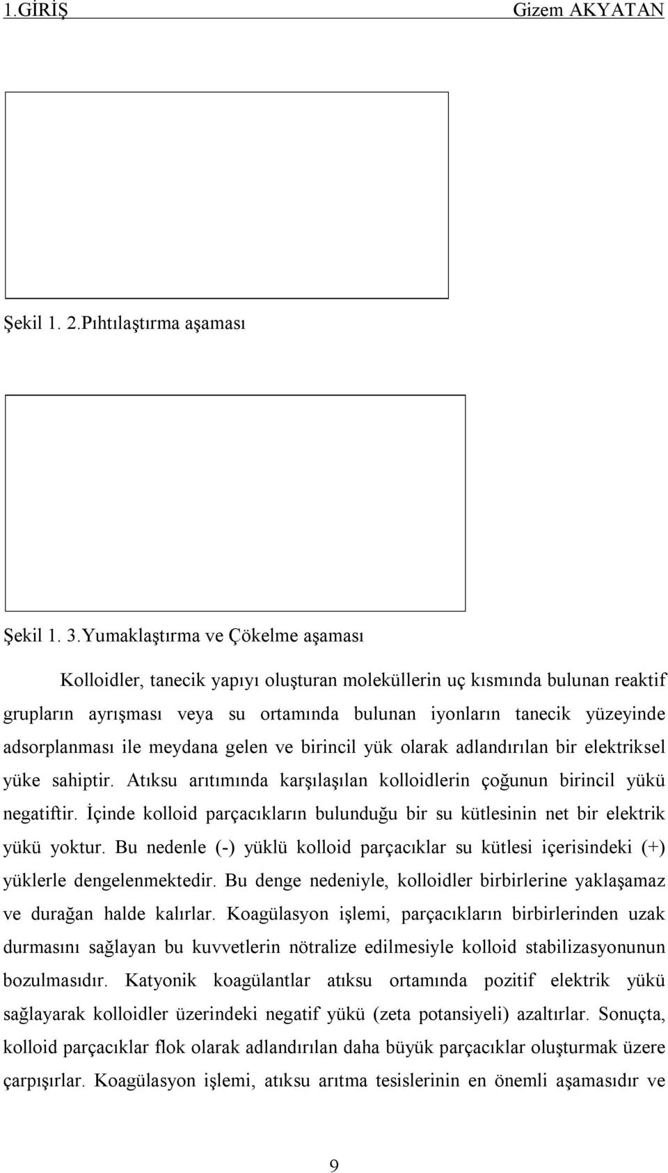 ile meydana gelen ve birincil yük olarak adlandırılan bir elektriksel yüke sahiptir. Atıksu arıtımında karşılaşılan kolloidlerin çoğunun birincil yükü negatiftir.