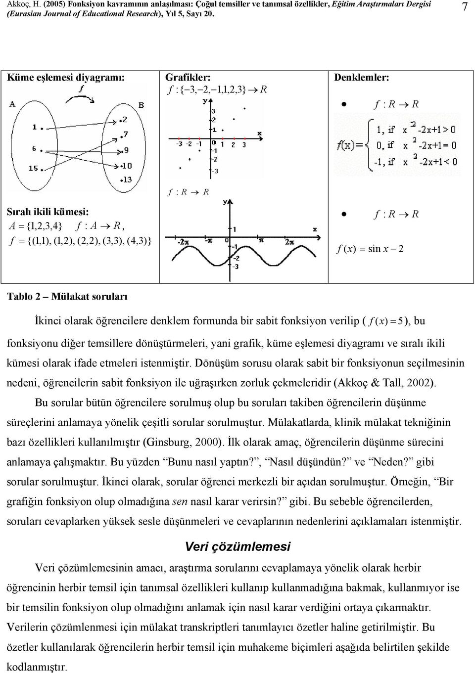 sıralı ikili kümesi olarak ifade etmeleri istenmiştir.