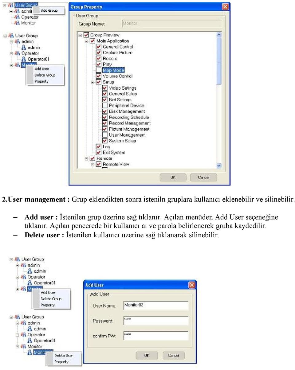 Açılan menüden Add User seçeneğine tıklanır.