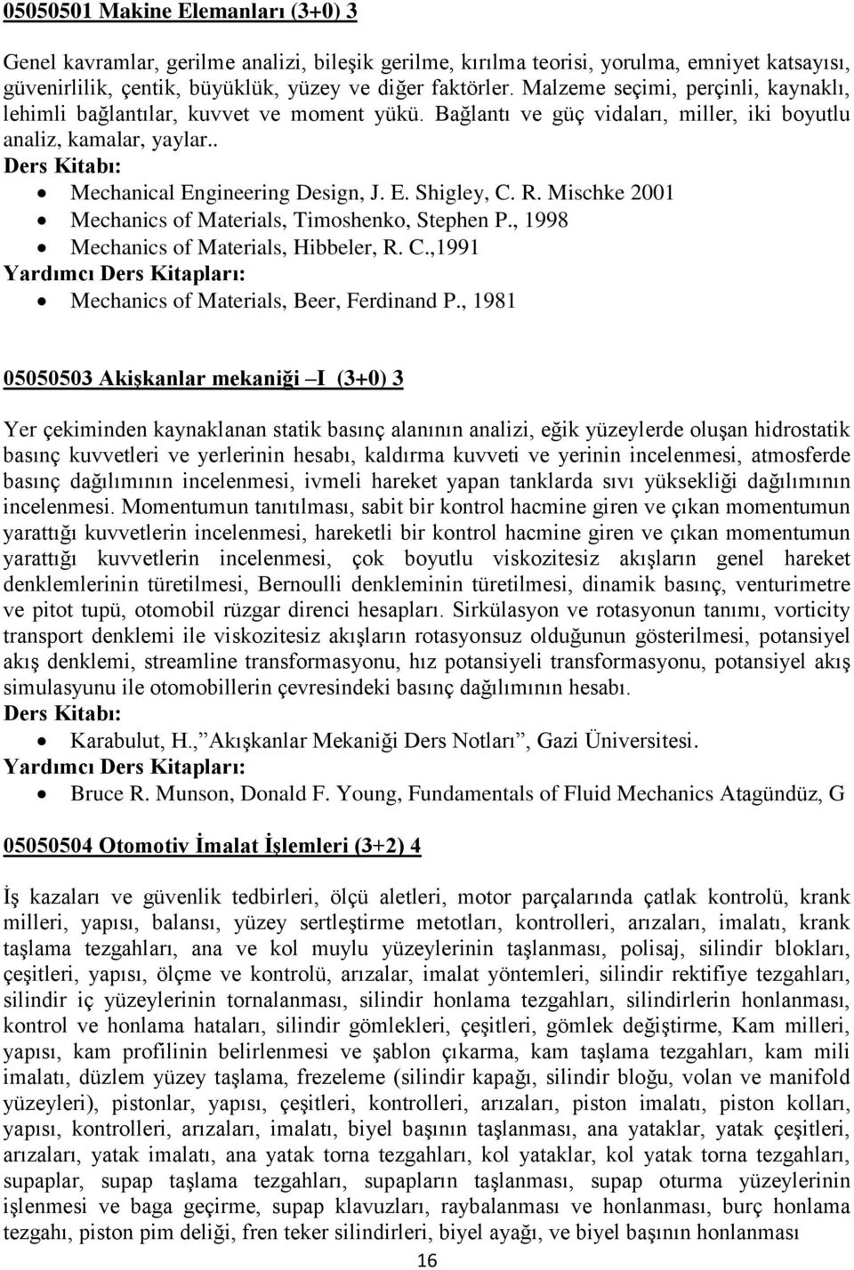 R. Mischke 2001 Mechanics of Materials, Timoshenko, Stephen P., 1998 Mechanics of Materials, Hibbeler, R. C.,1991 Mechanics of Materials, Beer, Ferdinand P.